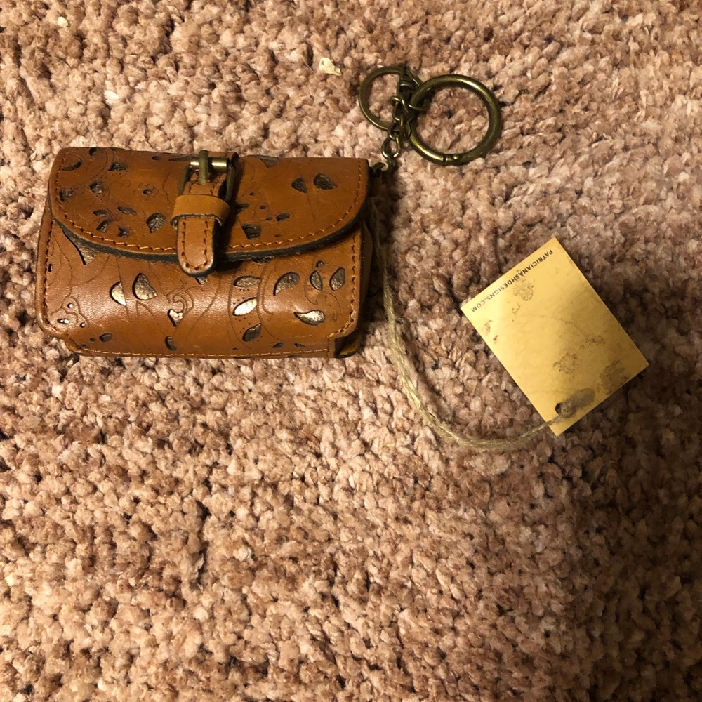 Patricia Nash Brown Floral Cut Out Wallet